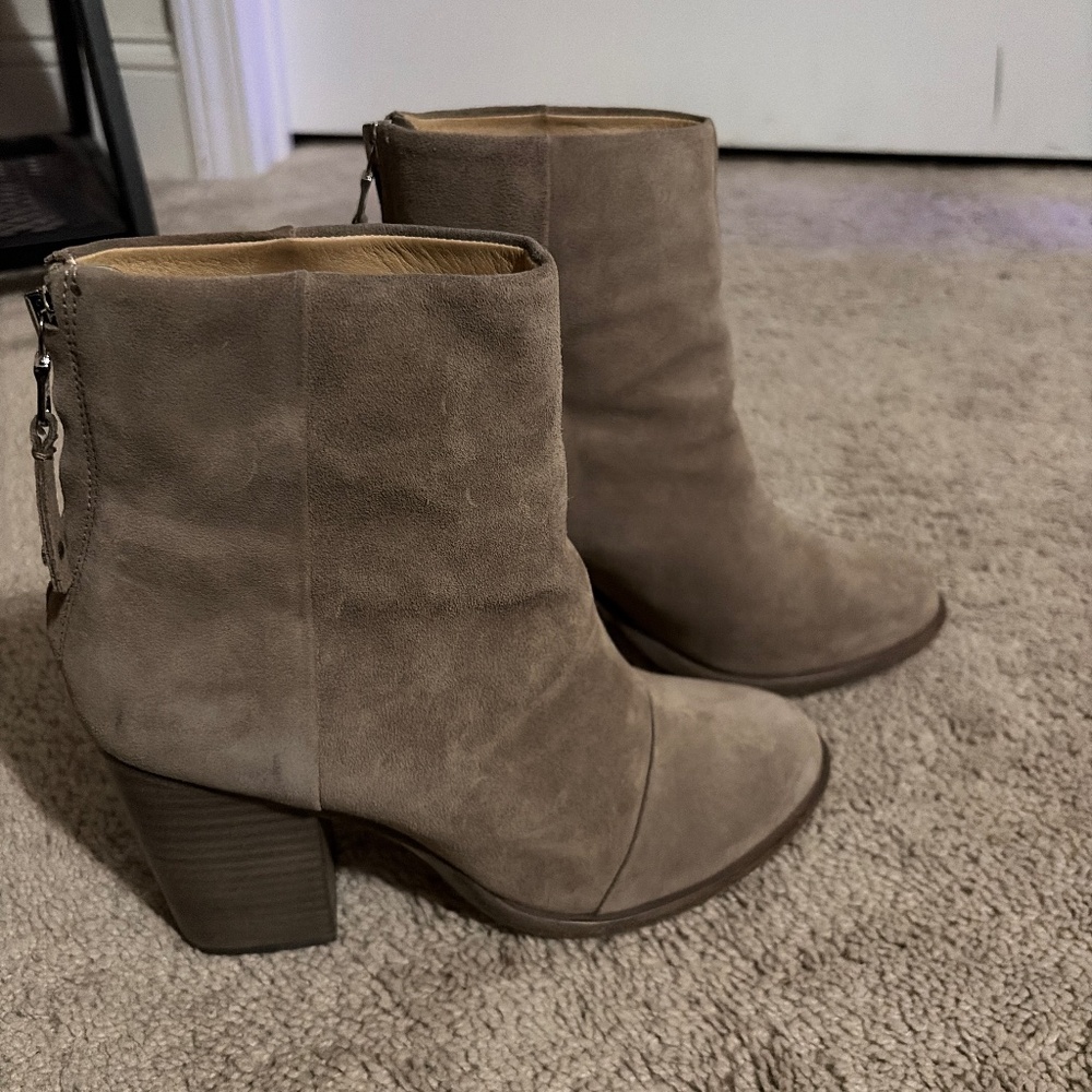 Grey suede bootie